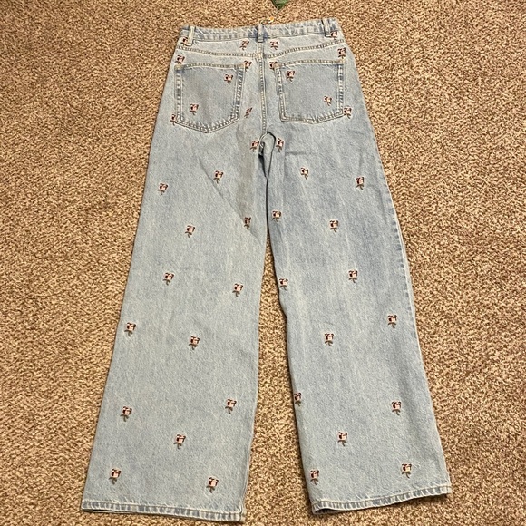 FARM Rio Light Blue Rose Embroidery Denim Flare Jeans. F34 3155721. Size 27 - Picture 9 of 16